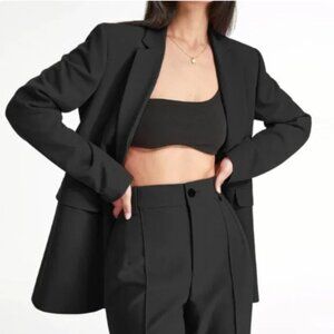 Size Small Women's Essential Blazer in Solid Black by Commense